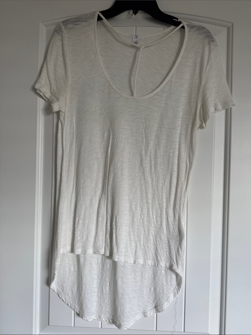 BP Nordstrom Lightweight White Scoop Neck Short Sleeve Top